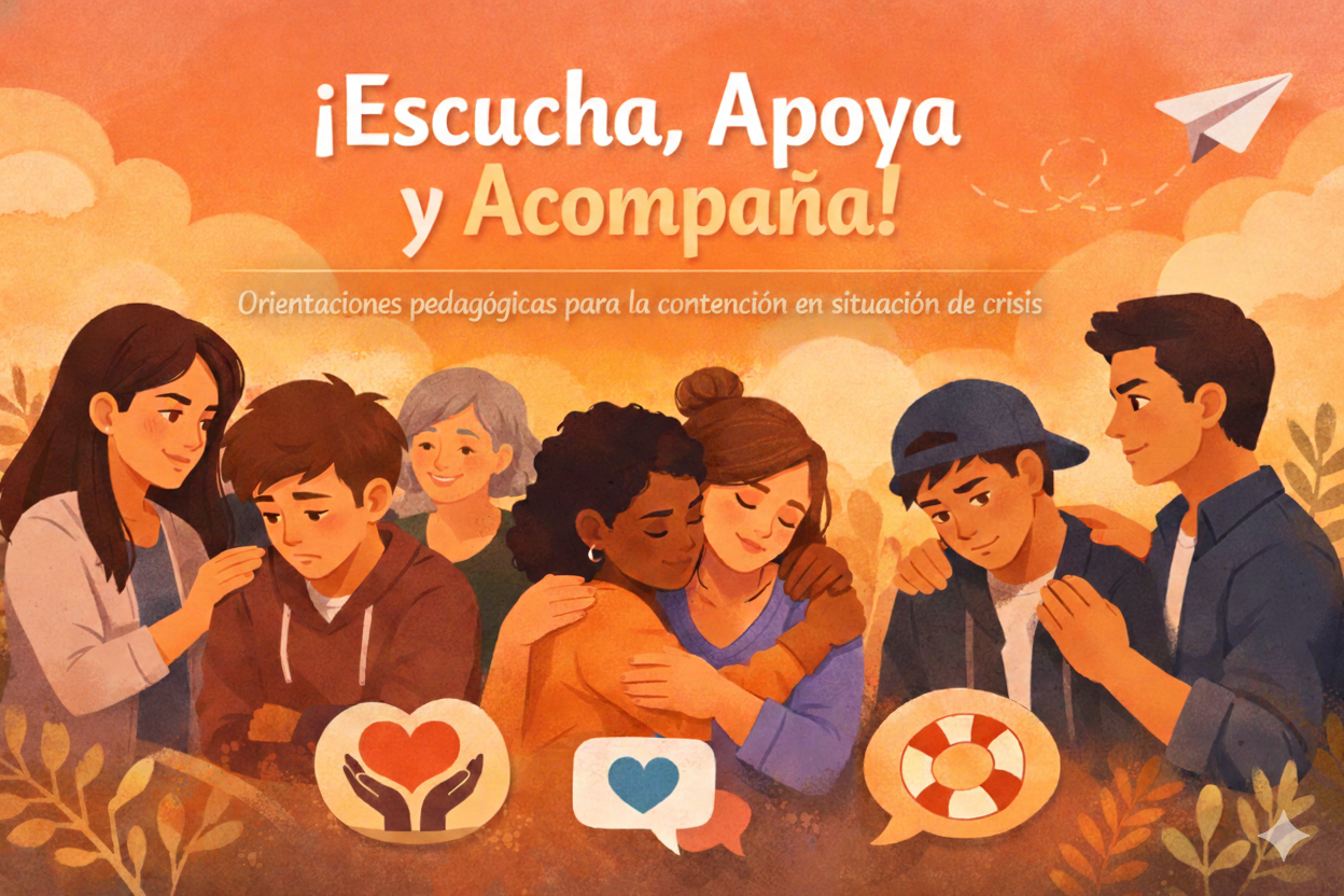 Ilustración: ¡Escucha, Apoya y Acompaña! — Orientaciones pedagógicas para la contención en situación de crisis